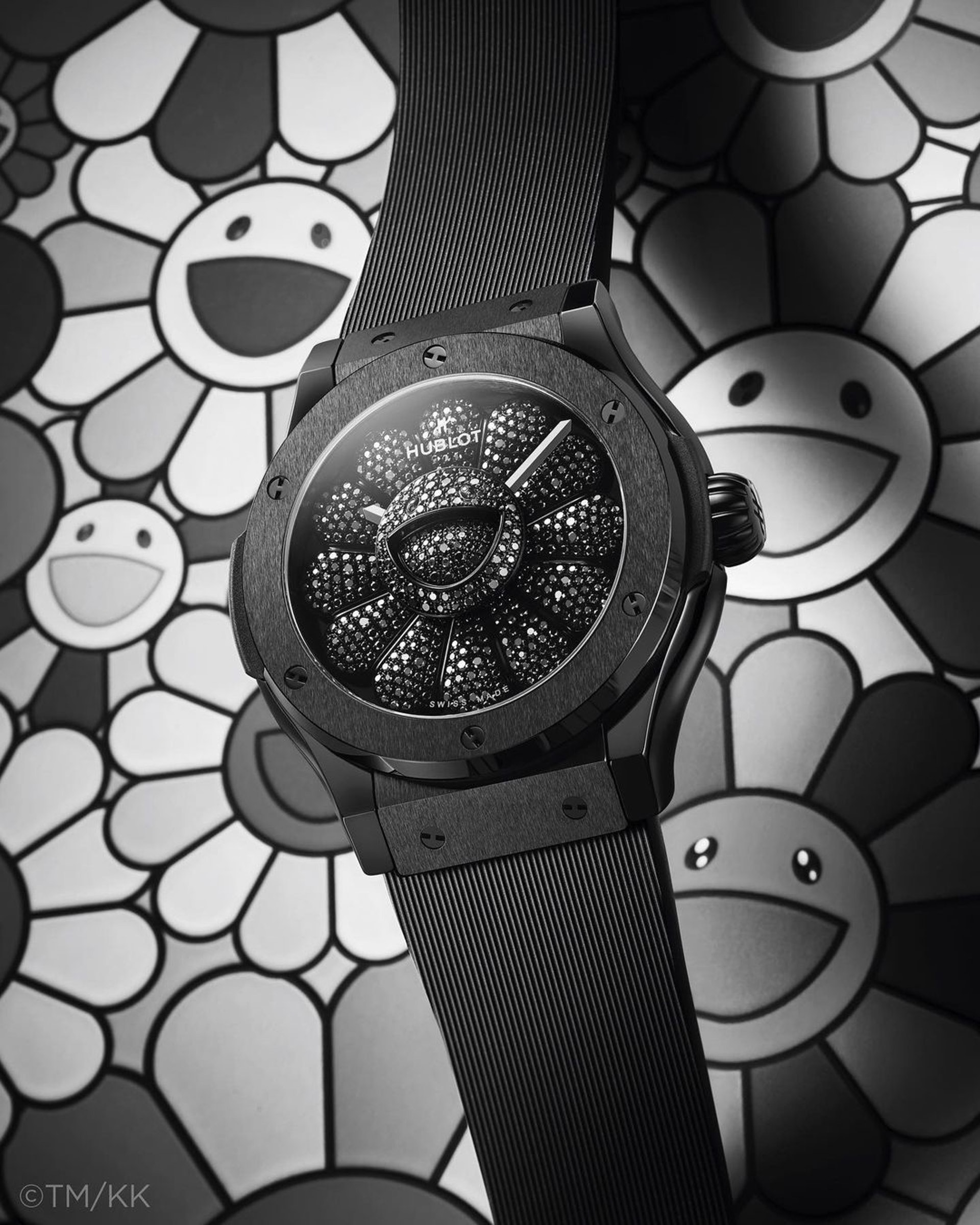 Classic Fusion Takashi Murakami All Black經典融合系列村上隆聯乘腕錶（圖片來源：Hublot）