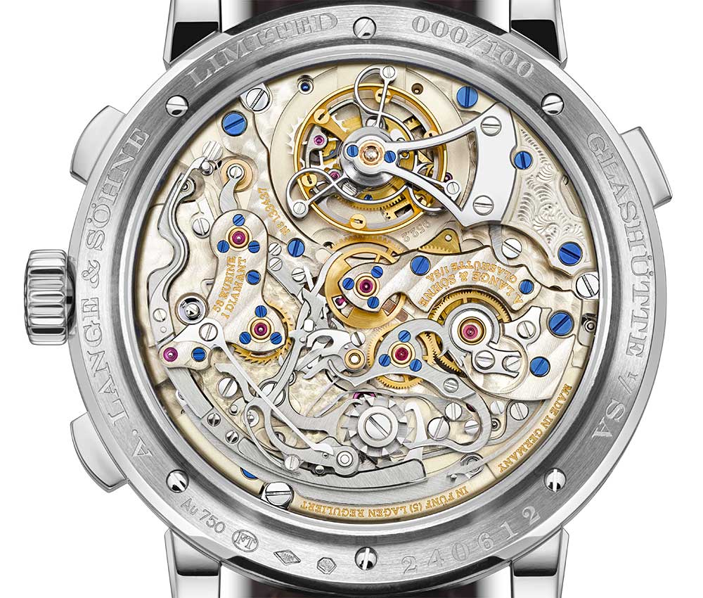 lange soehne datograph perpetual tourbillon 特写底盖