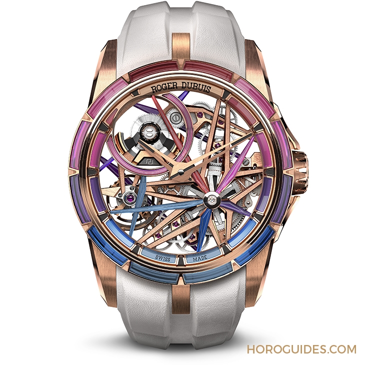 ROGER DUBUIS - 自带萤光效果的渐变色宝石圈！ 日夜都炫目的Roger Dubuis王者系列夜光单摆轮腕表