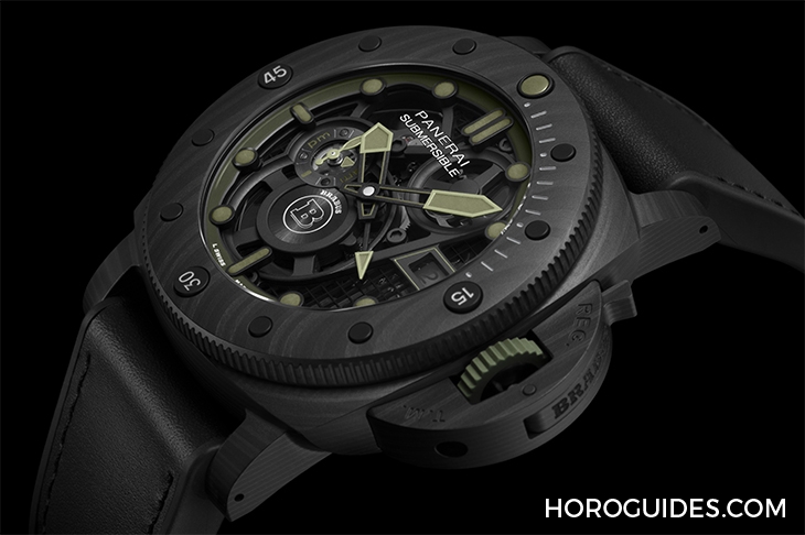 OFFICINE PANERAI - Panerai x Brabus联名腕表第三发！ Panerai Submersible S BRABUS Verde Militare Edition专业潜水腕表-PAM01283